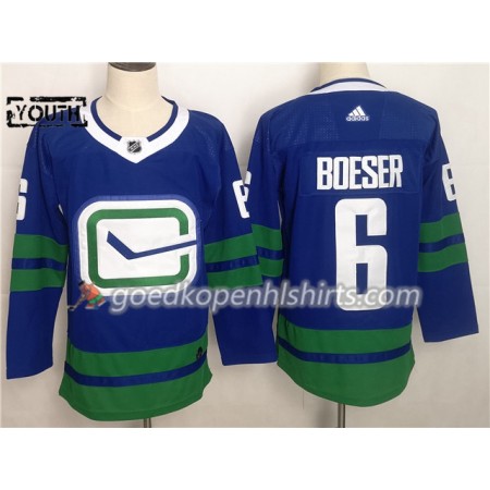 Vancouver Canucks Brock Boeser 6 Alternate Adidas 2019-2020 Blauw Authentic Shirt - Kinderen